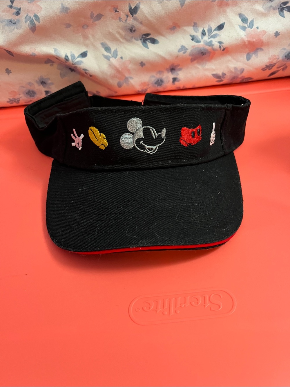 Black Mickey Mouse Embroidered Visor